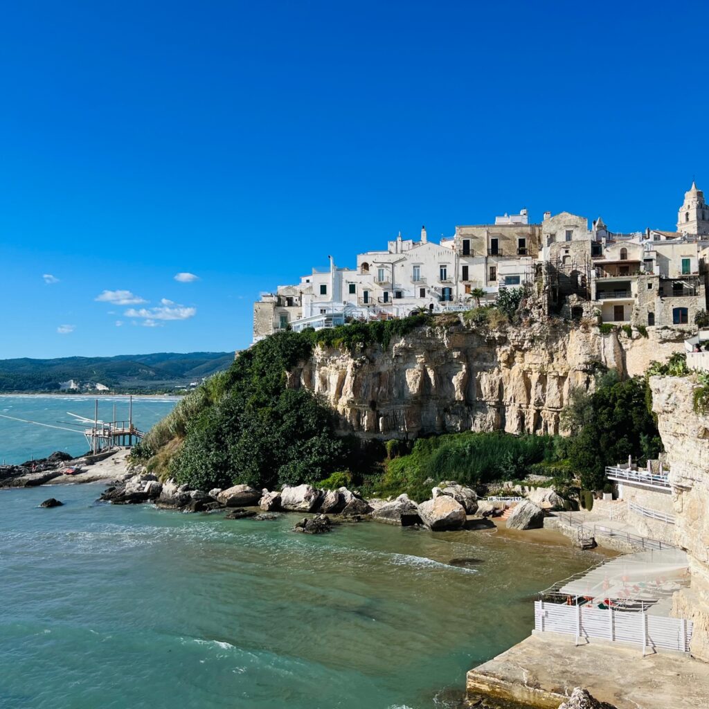 Punta San Francesco beach, Vieste | Photo © the Puglia Guys for the Big Gay Podcast from Puglia guides to gay Puglia, Italy’s top gay summer destination | Puglia by beach guide to Puglia’s best beaches