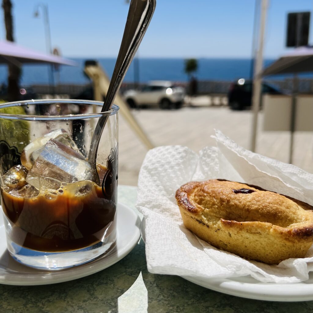 A caffè leccese and pasticciotto at Santa Cesarea Terme. Photo The Puglia Guys city guides to Puglia.