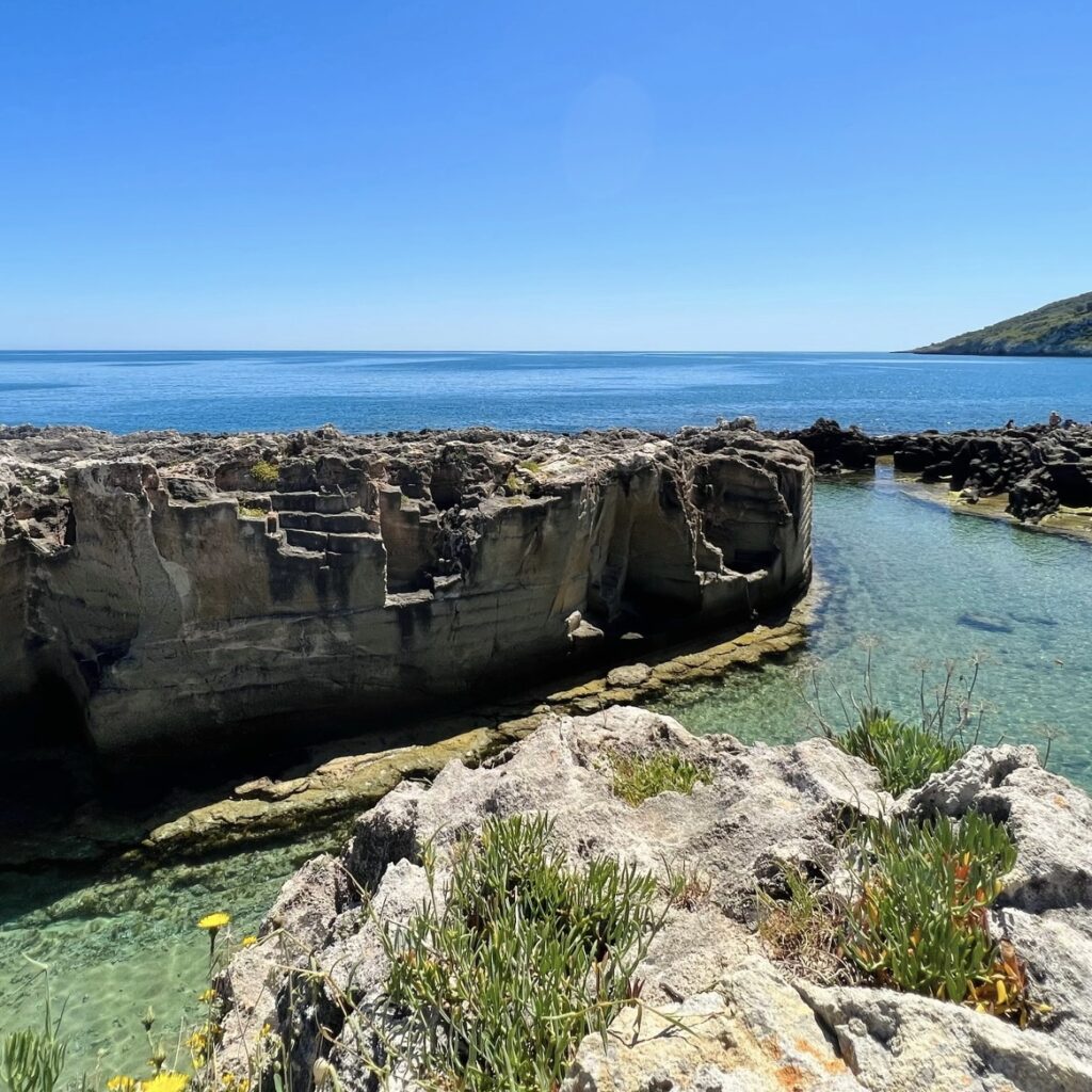 Marina Serra’s natural swimming basin | Photo © the Puglia Guys for the Big Gay Podcast from Puglia guides to gay Puglia, Italy’s top gay summer destination