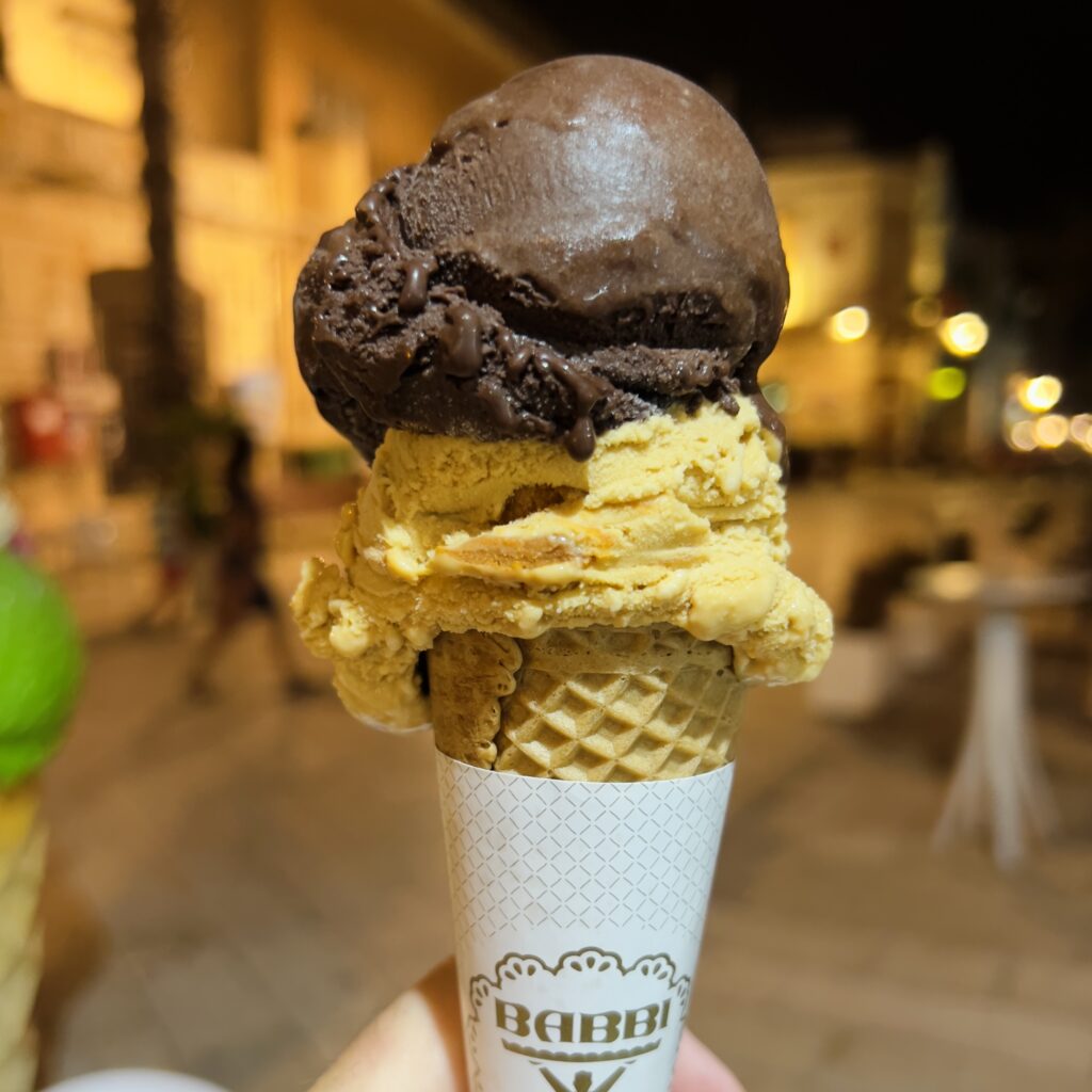 Gelato from Carovigno. Puglia by food. A virtual tour of Puglia’s best food, dishes, restaurants. Puglia is one of Italy’s top foodie destinations | Photo © the Puglia Guys for the Big Gay Podcast from Puglia guides to gay Puglia, Italy’s top gay summer destination for LGBT travel.