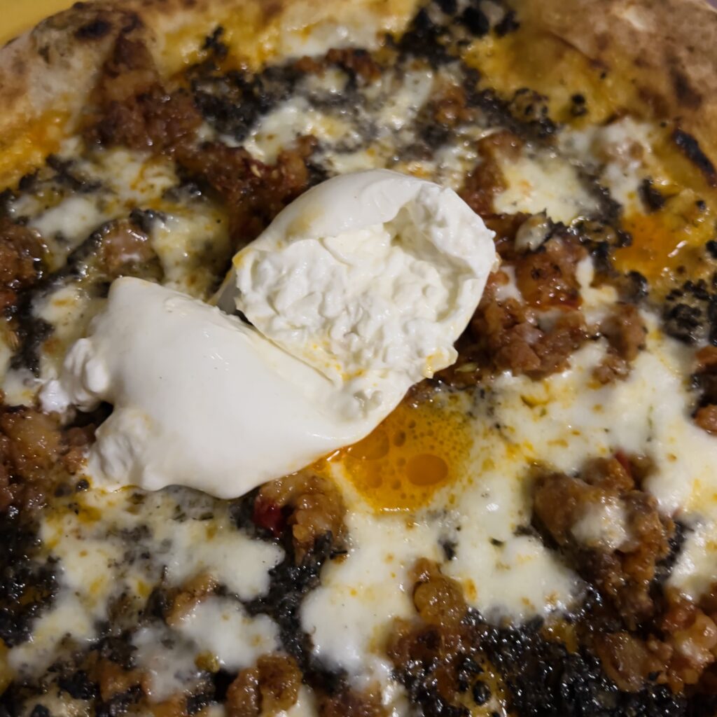 Pizza with local seasonal toppings, Luppolo & Farina restaurant, Latiano. Puglia by food. A virtual tour of Puglia’s best food, dishes, restaurants. Puglia is one of Italy’s top foodie destinations | Photo © the Puglia Guys for the Big Gay Podcast from Puglia guides to gay Puglia, Italy’s top gay summer destination for LGBT travel.