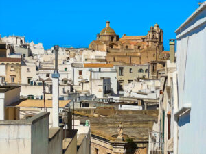 View of Ostuni’s old town from the main terrace of Apartment Q40, Ostuni.