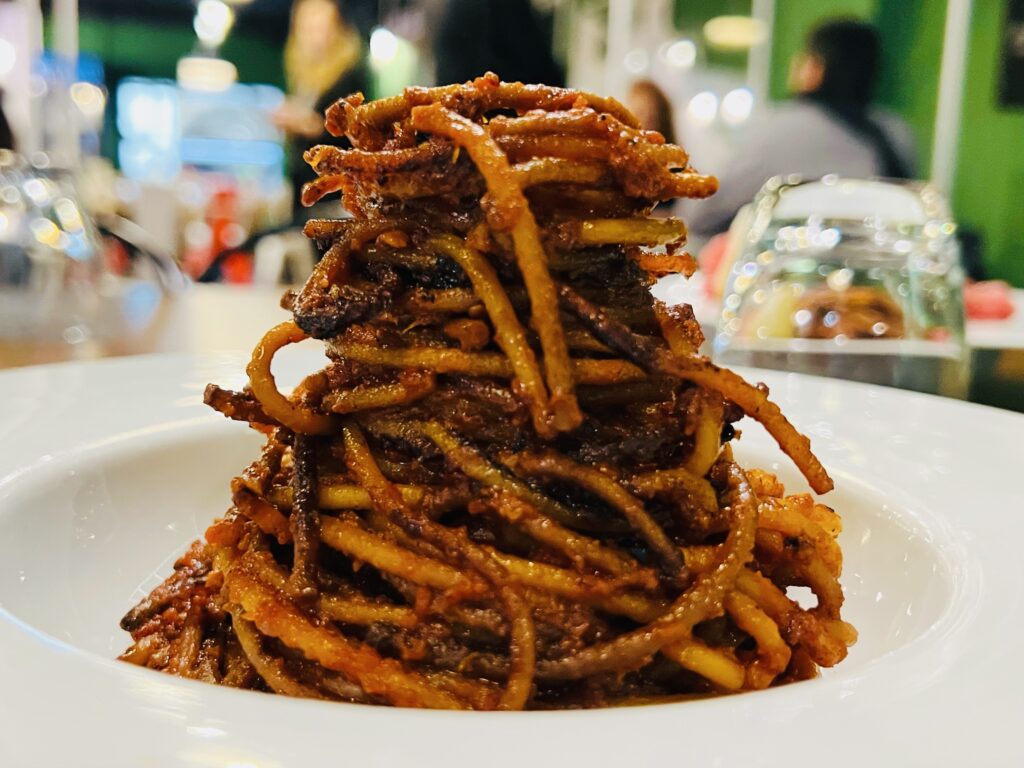 Spaghetti all’assassina - one of the regional speciality pasta dishes of Italy’s Puglia region. Something G7 leaders can look forward to at the forthcoming G7 Leaders’ Summit to be held in the southeastern region that forms the heel of Italy’s boot, in June 2024. Photo copyright the Puglia Guys. Eat Puglia with the Puglia Guys guide to Puglia’s best restaurants.