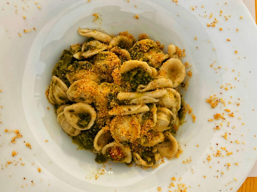 Orecchiette con cime di rapa from Bari, Puglia. Photo the Puglia Guys.