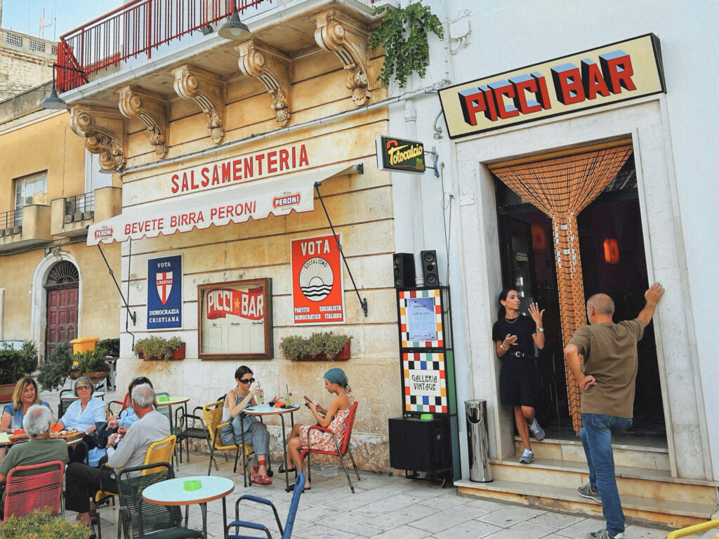 Picci Bar, Carovigno. Puglia’s most Instagrammed summer 2023 spot. Photo by the Puglia Guys. Eat Puglia with the Puglia Guys guide to Puglia’s best restaurants.