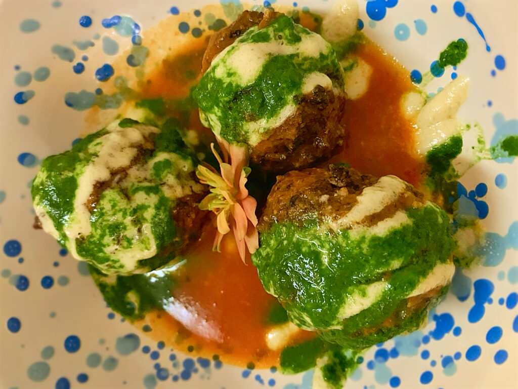 Polpette on the menu at Osteria Monacelle, as featured in the Puglia Guys guide to Puglia’s best restaurants.