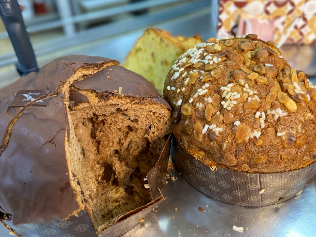 Panettone - traditional and three chocolate artisan panettone from Emalu pasticceria in Puglia. From the Puglia Guys Guide to Panettone, Italy’s traditional Christmas cake. Eat Puglia with the Puglia Guys.