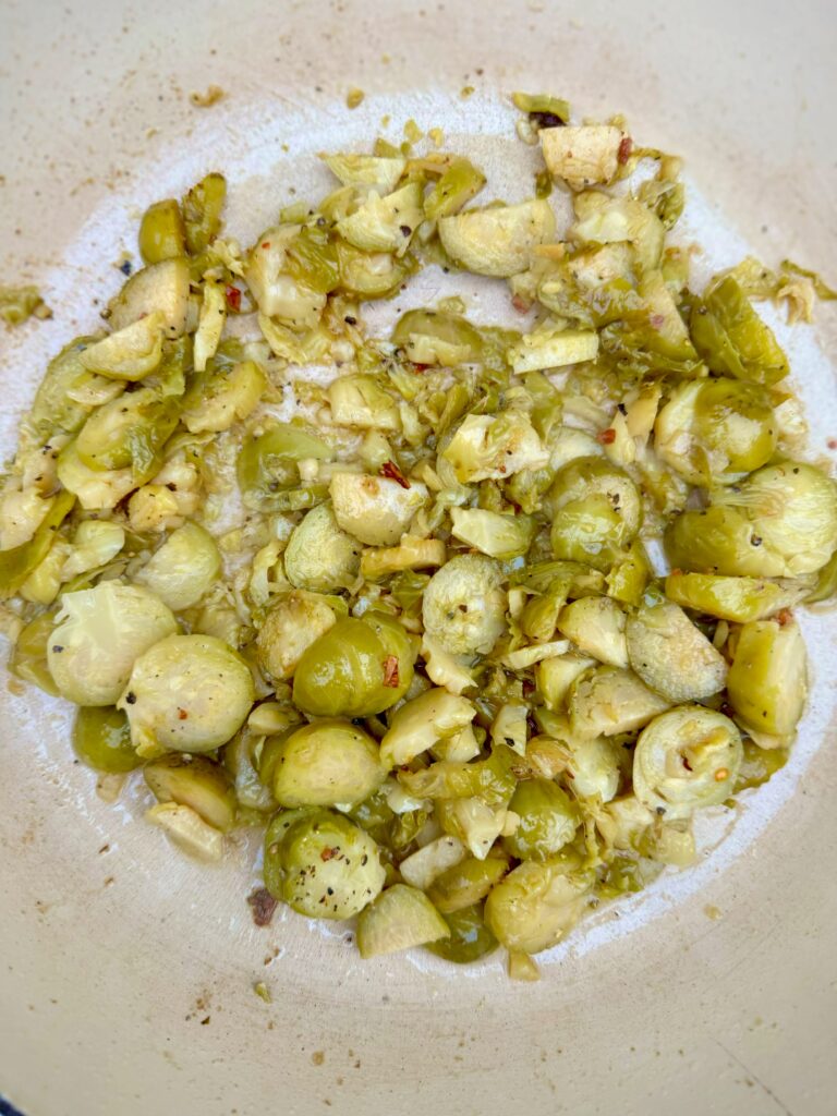Orecchiette with sprouts and stuffing recipe made by the Puglia Guys for the Puglia Kitchen Christmas crossover.